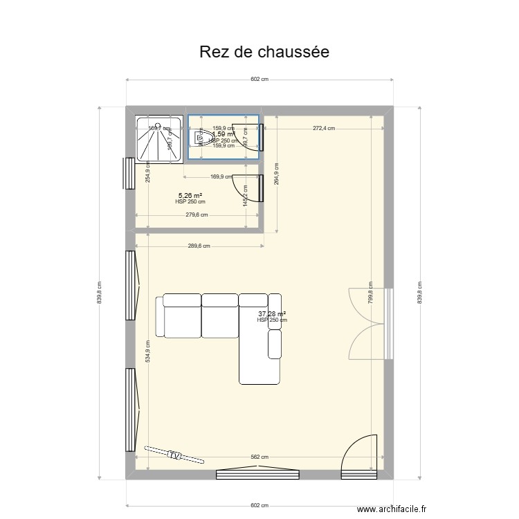 Route de Lieury RDC - Meublé. Plan de 6 pièces et 133 m2