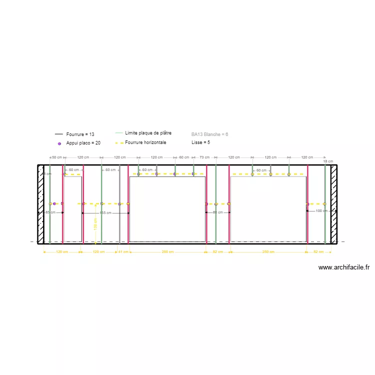 PLAN PLACO FACADE SUD. Plan de 