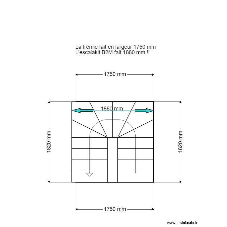 Dimention trémie . Plan de 0 pièce et 0 m2