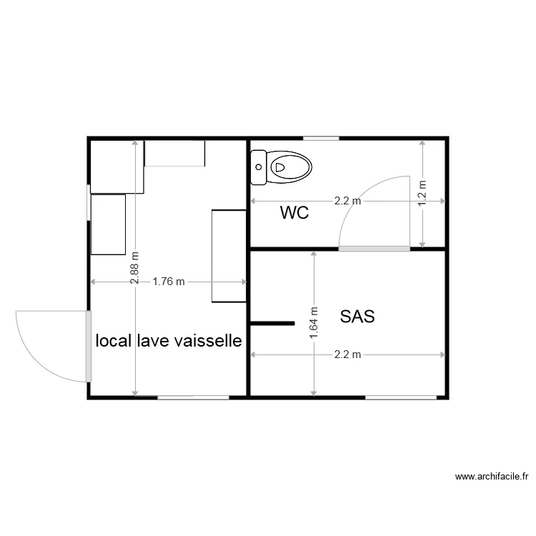 cuisine &eacute;tat actuel. Plan de 