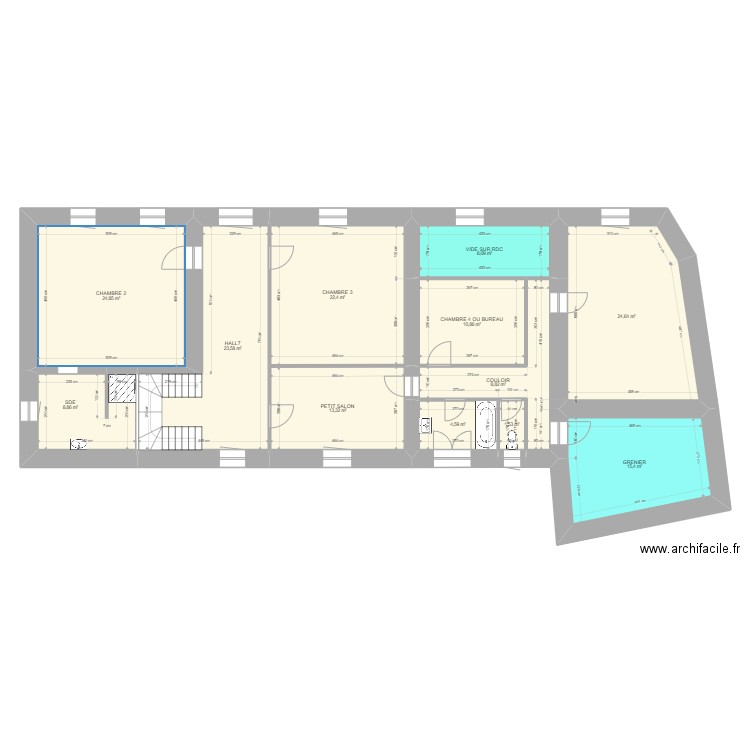 PASTOR etage 1. Plan de 12 pièces et 167 m2