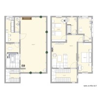 Plan maison étage  studio