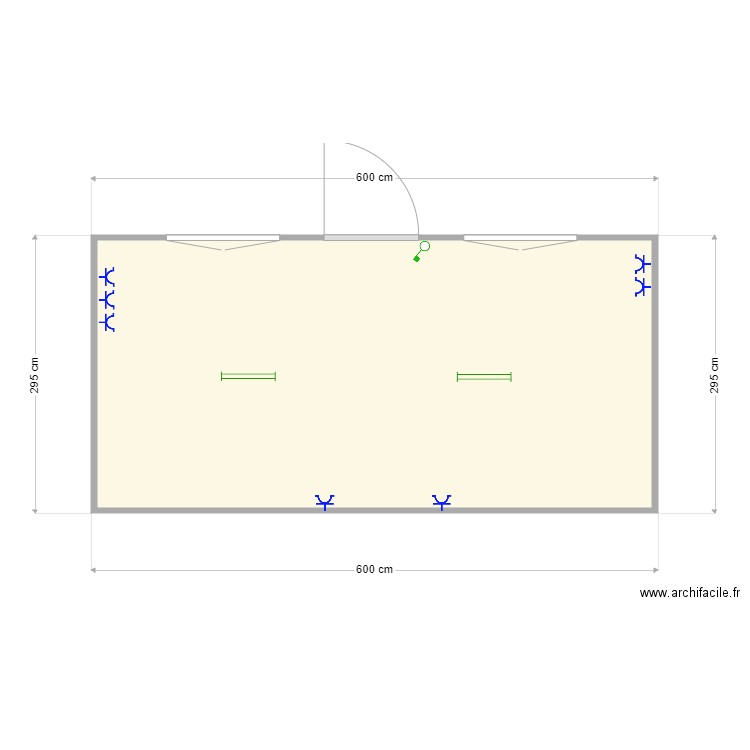 TLS. Plan de 1 pièce et 17 m2