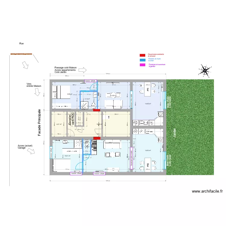 Plan sous sol C version 3 chambre. Plan de 