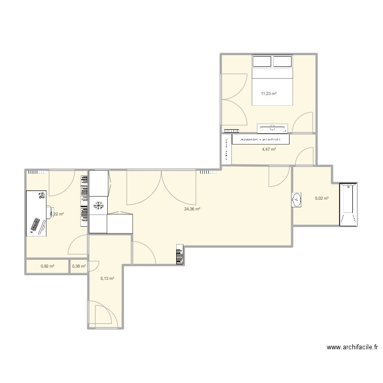 NEW HOME OPTION 3. Plan de 8 pièces et 60 m2