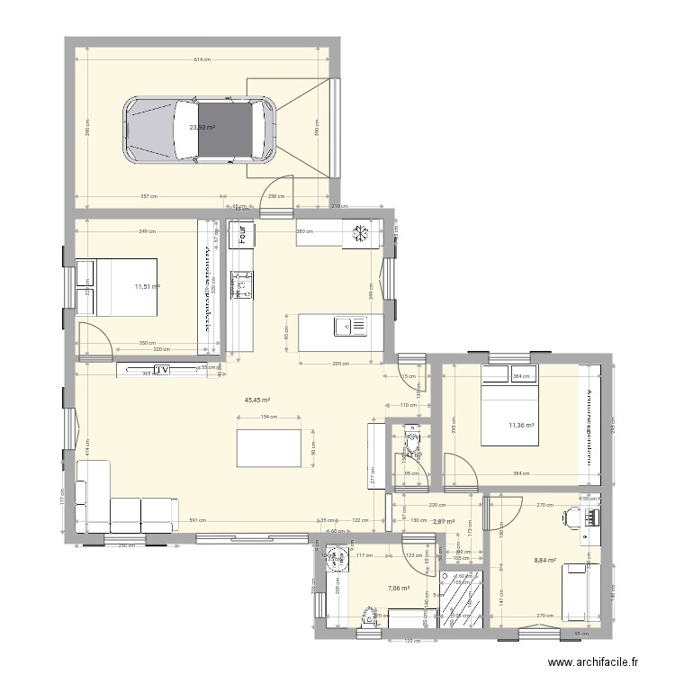 Maison t4 88m2 avec garage. Plan de 8 pièces et 112 m2
