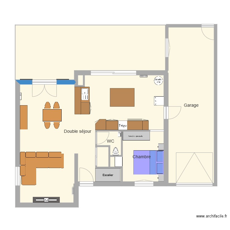 Maison rdc avec extension septembre 2019 meublé. Plan de 0 pièce et 0 m2