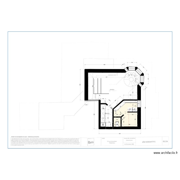 CORTAMBERT v6. Plan de 3 pièces et 10 m2