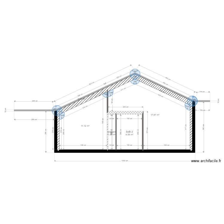 toiture 25 degrés. Plan de 0 pièce et 0 m2