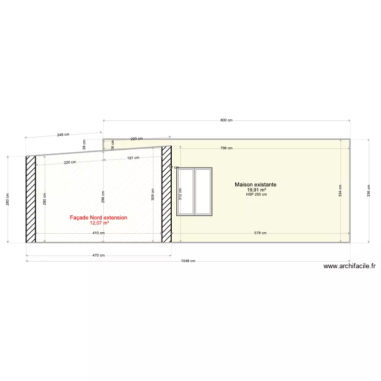 Plan de façade nord issé. Plan de Plan de façade nord issé. Plan de