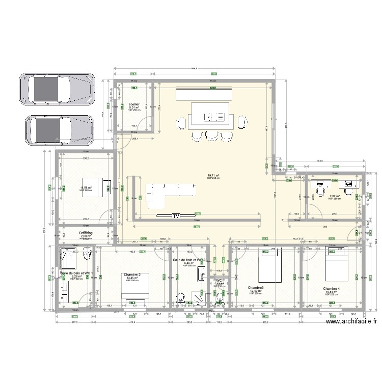 finalité plan mthv. Plan de 11 pièces et 157 m2