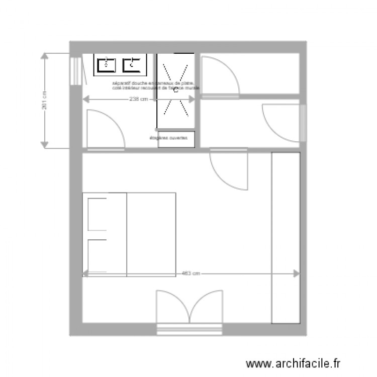 sdb rez de chaussée clarisse et baptiste 3. Plan de 0 pièce et 0 m2