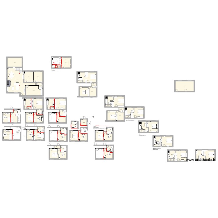 bacalan0. Plan de 69 pièces et 587 m2