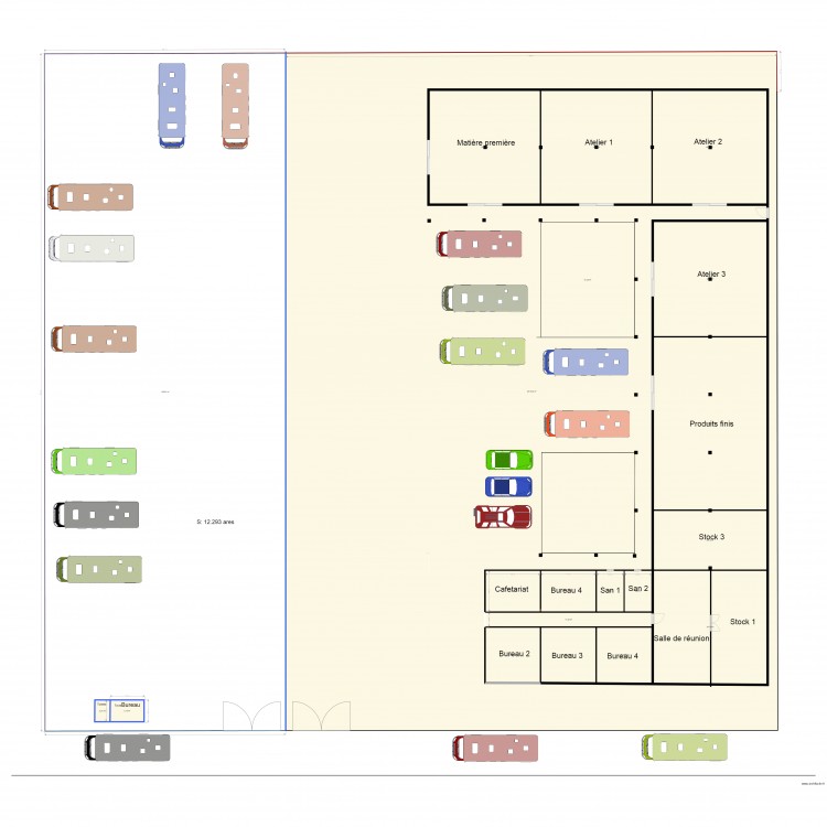 Morcellement Q10. Plan de 20 pièces et 348 m2