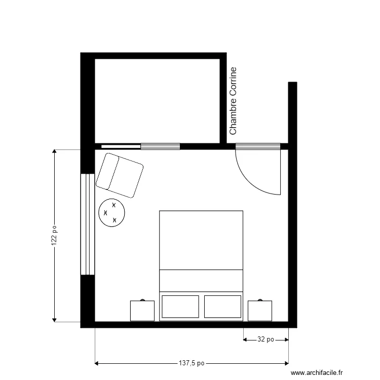 chambre Corrine. Plan de chambre Corrine. Plan de
