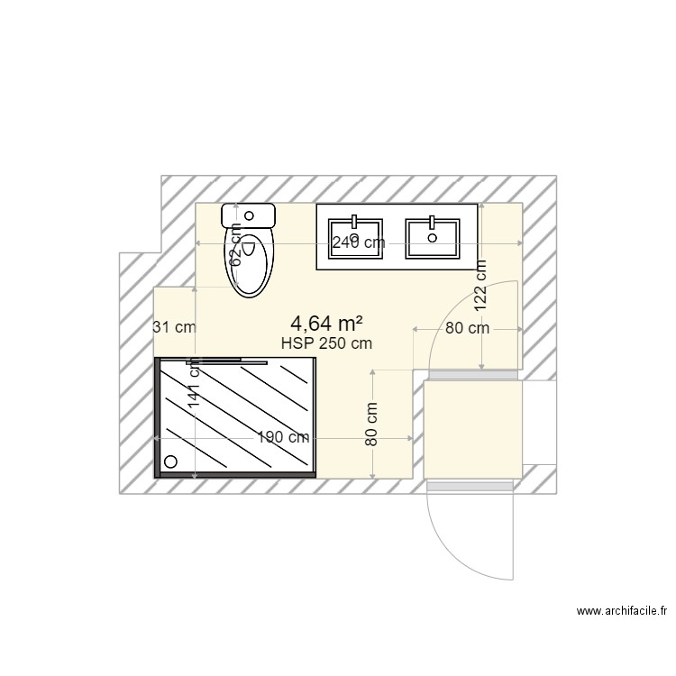 stjean. Plan de 2 pièces et 5 m2