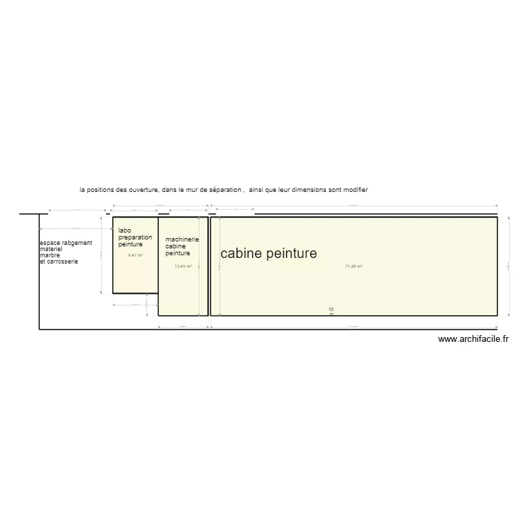 annexe cabine . Plan de 