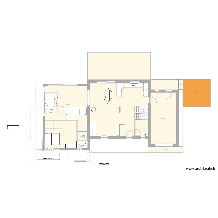 Extension variante inf 40 M. Plan de 0 pièce et 0 m2