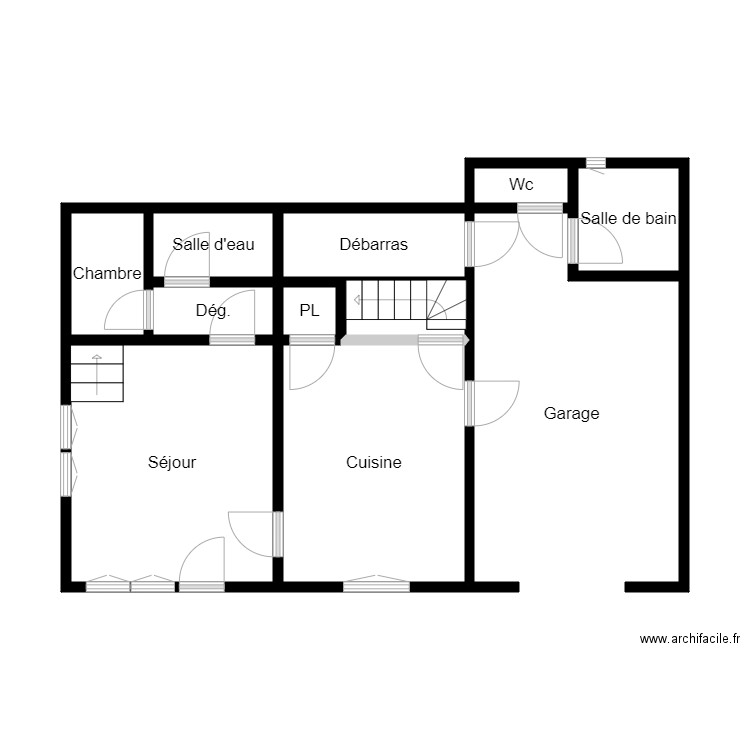 Rez de chausse BROSSMER. Plan de 11 pièces et 50 m2