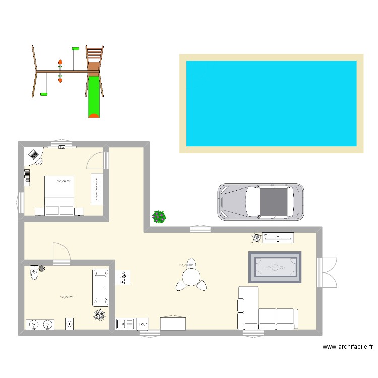 MAISON SOLO PRESCI . Plan de 3 pièces et 82 m2