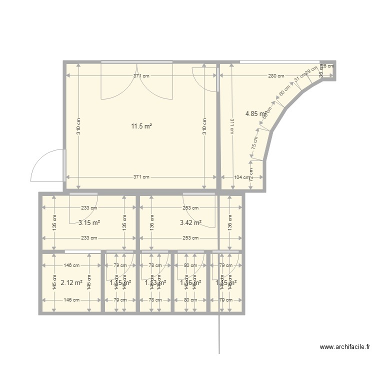 extensionstesanitaireexistant. Plan de 0 pièce et 0 m2