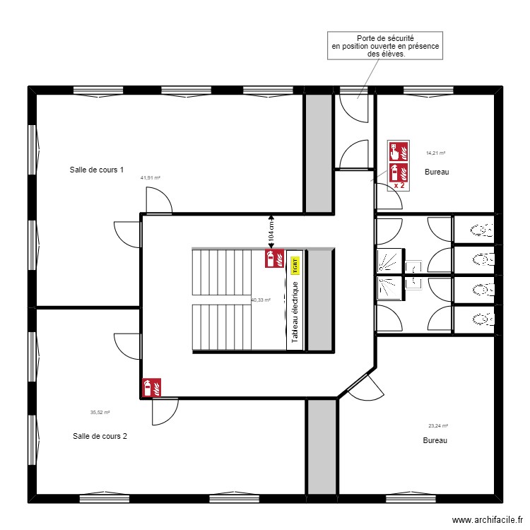 Graines Arc en Sièle - Etage MS. Plan de 15 pièces et 184 m2