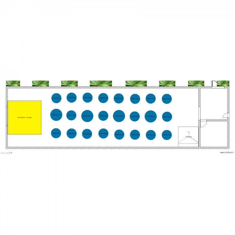 Diner assis tables rondes 200 pax. Plan de 0 pièce et 0 m2