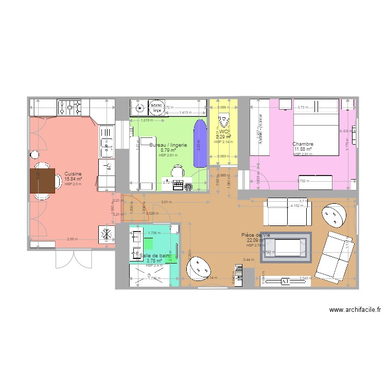 Plan St Pierre V2 Meublé. Plan de 0 pièce et 0 m2