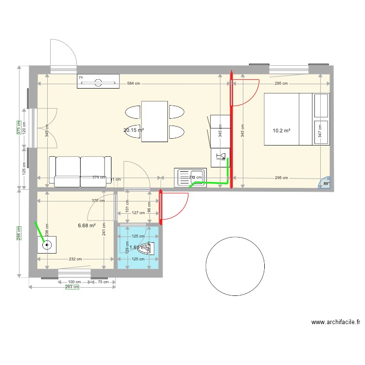 Appartement Location V 3 pieces 35 m2. Plan de 0 pièce et 0 m2