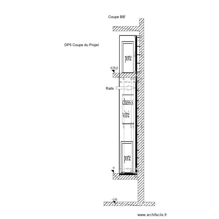 DP5 Coupe BB seule. Plan de 0 pièce et 0 m2