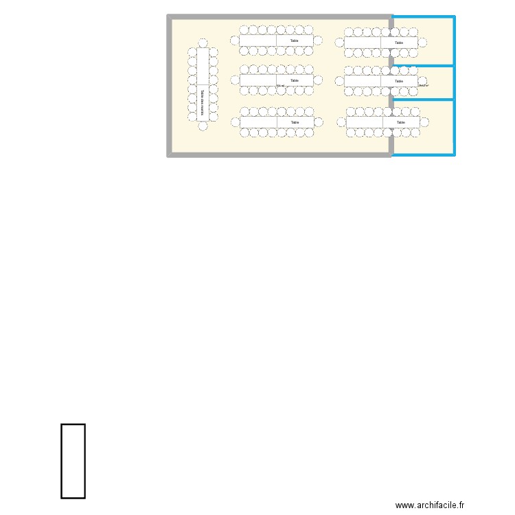 plan journée hangar. Plan de 2 pièces et 133 m2