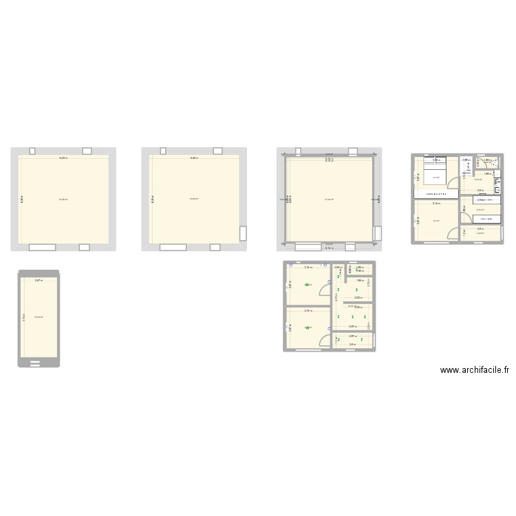 chambre parentale. Plan de 21 pièces et 205 m2