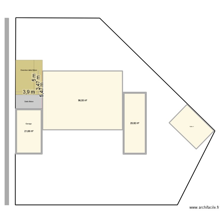 Plan de Masse-2. Plan de 4 pièces et 164 m2