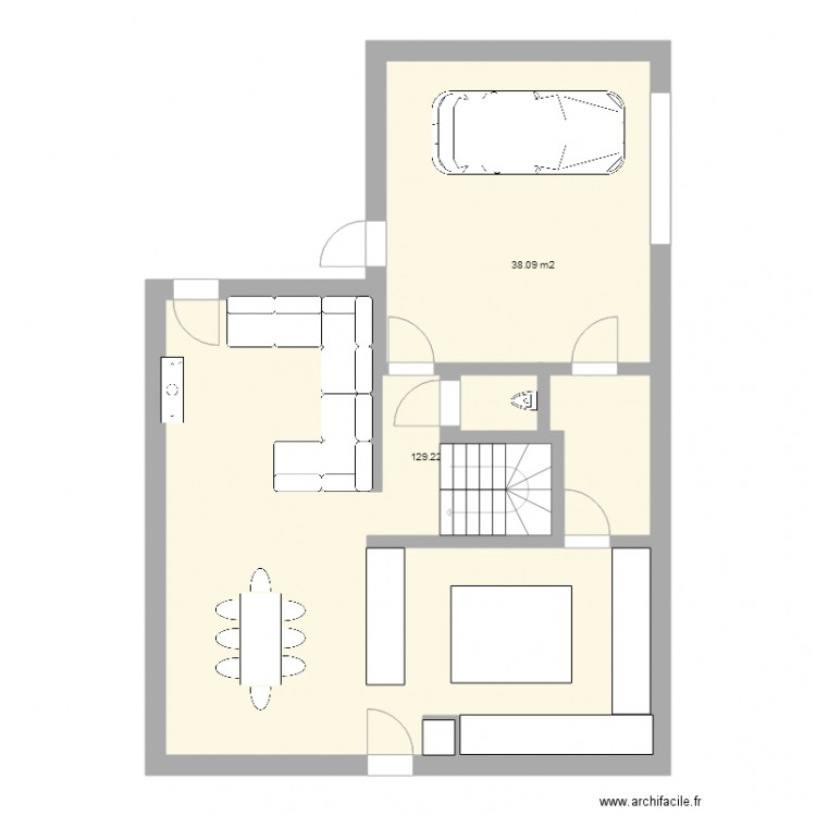 Projet 5 Bas aménagement salon bis. Plan de 0 pièce et 0 m2