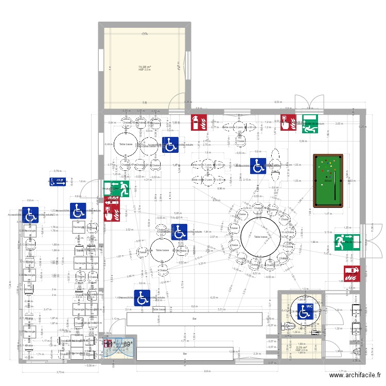 anarchy. Plan de 4 pièces et 24 m2