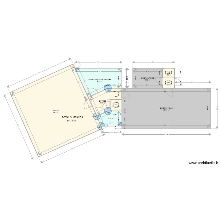 GRANDE VERANDA. Plan de 9 pièces et 112 m2