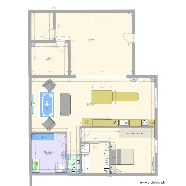 Extension maison 1. Plan de 0 pièce et 0 m2