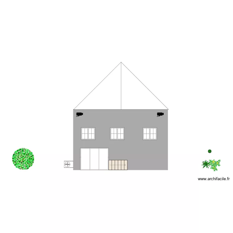 maison fa&ccedil;ade . Plan de 