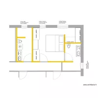 Plan SDB Chambre Fen&ecirc;tres     VARIANTE 2  meubles