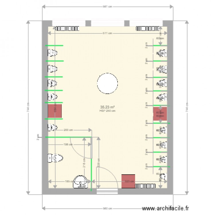 Sanitaire 2. Plan de 0 pièce et 0 m2