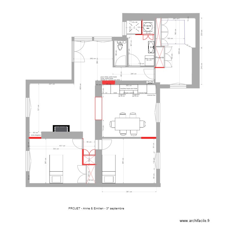 verneret projet 3 septembre . Plan de 0 pièce et 0 m2