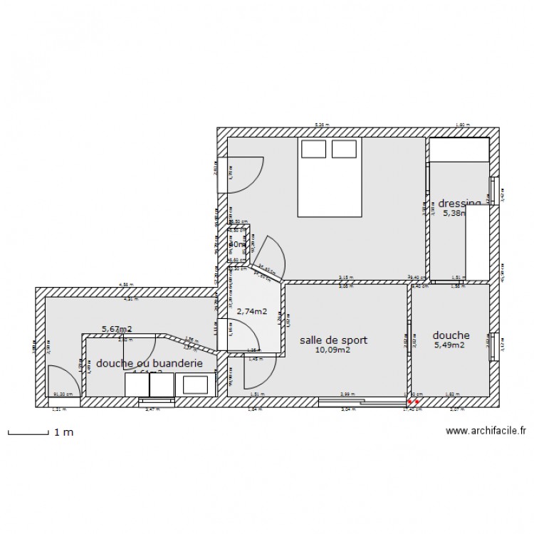 agencement garage 42 m2 bain-cellier. Plan de 0 pièce et 0 m2