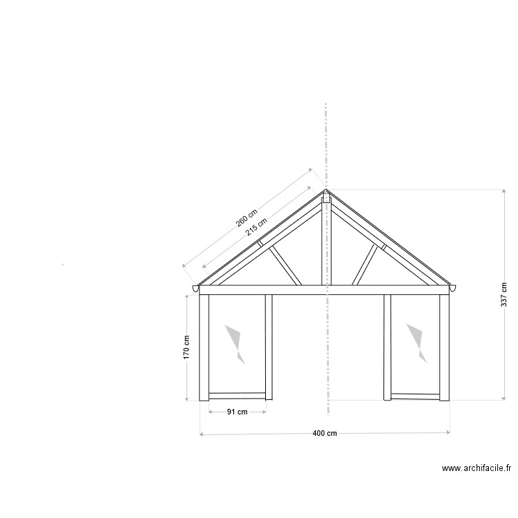 serre vue de face. Plan de 0 pièce et 0 m2