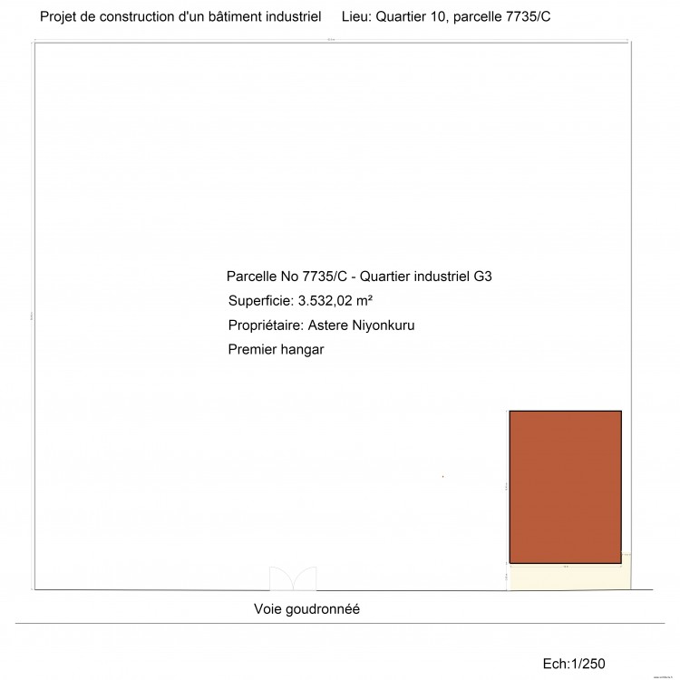 position premier hangar. Plan de 0 pièce et 0 m2