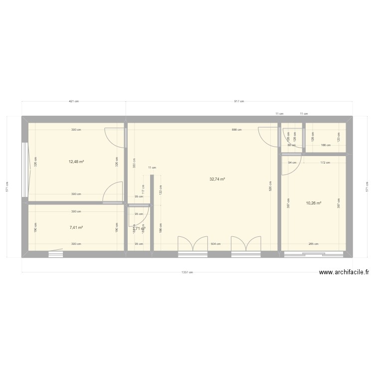 APPT 3 LAGORCE. Plan de 5 pièces et 65 m2