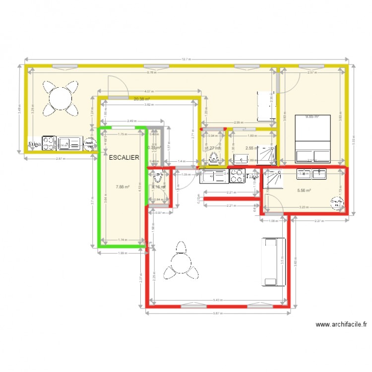 bonomie amor PROJET T1 T2. Plan de 0 pièce et 0 m2