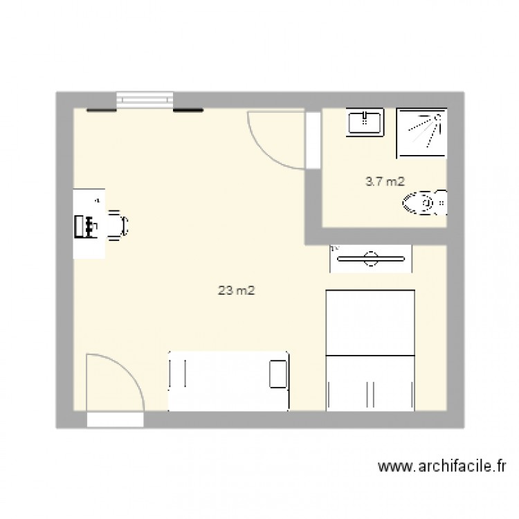 chambre. Plan de 0 pièce et 0 m2