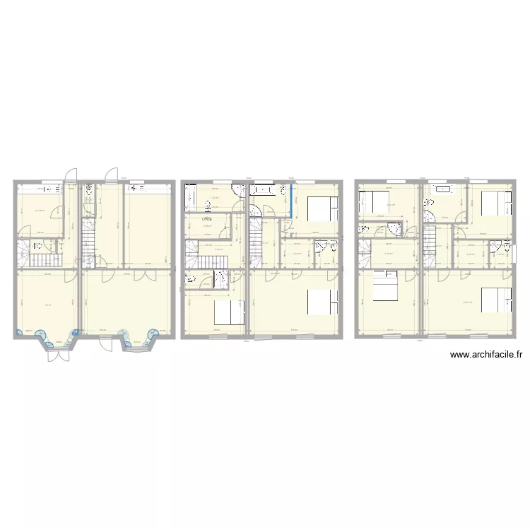 Number 3 and 4 all floors stairs corrected on 4 ensuite changes. Plan de 