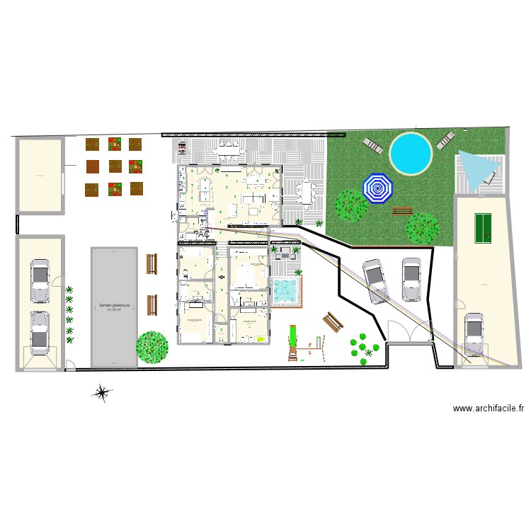 2022 05 15 plan projet 25. Plan de 12 pièces et 325 m2