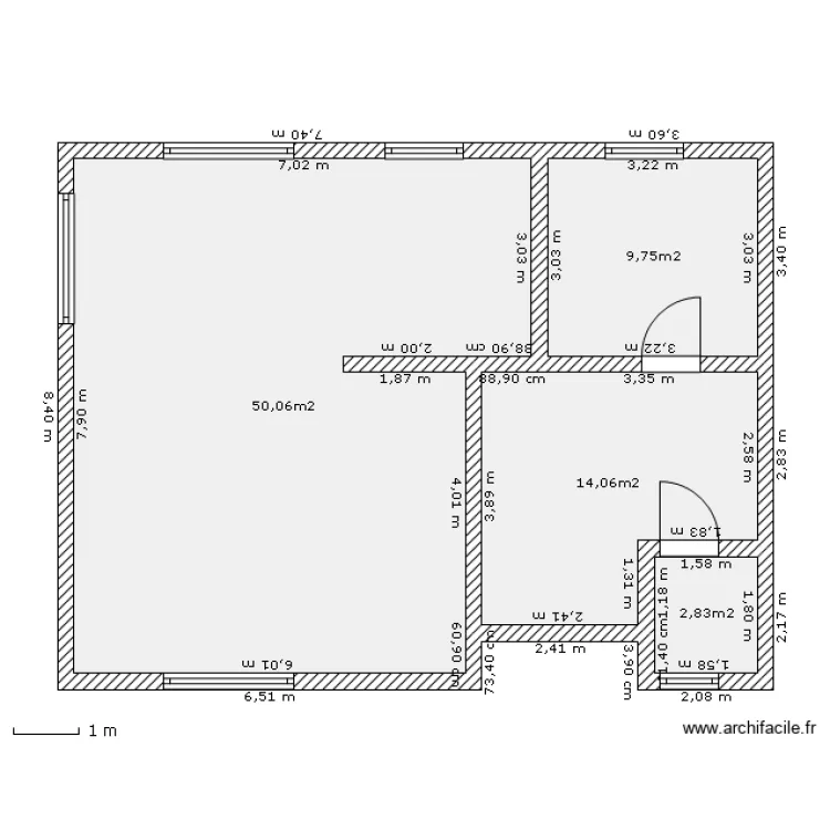 Maison RDC. Plan de 